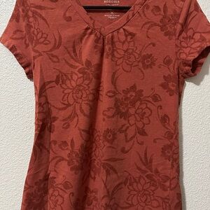 Sonoma Women's Short Sleeve Floral Tee - Rust